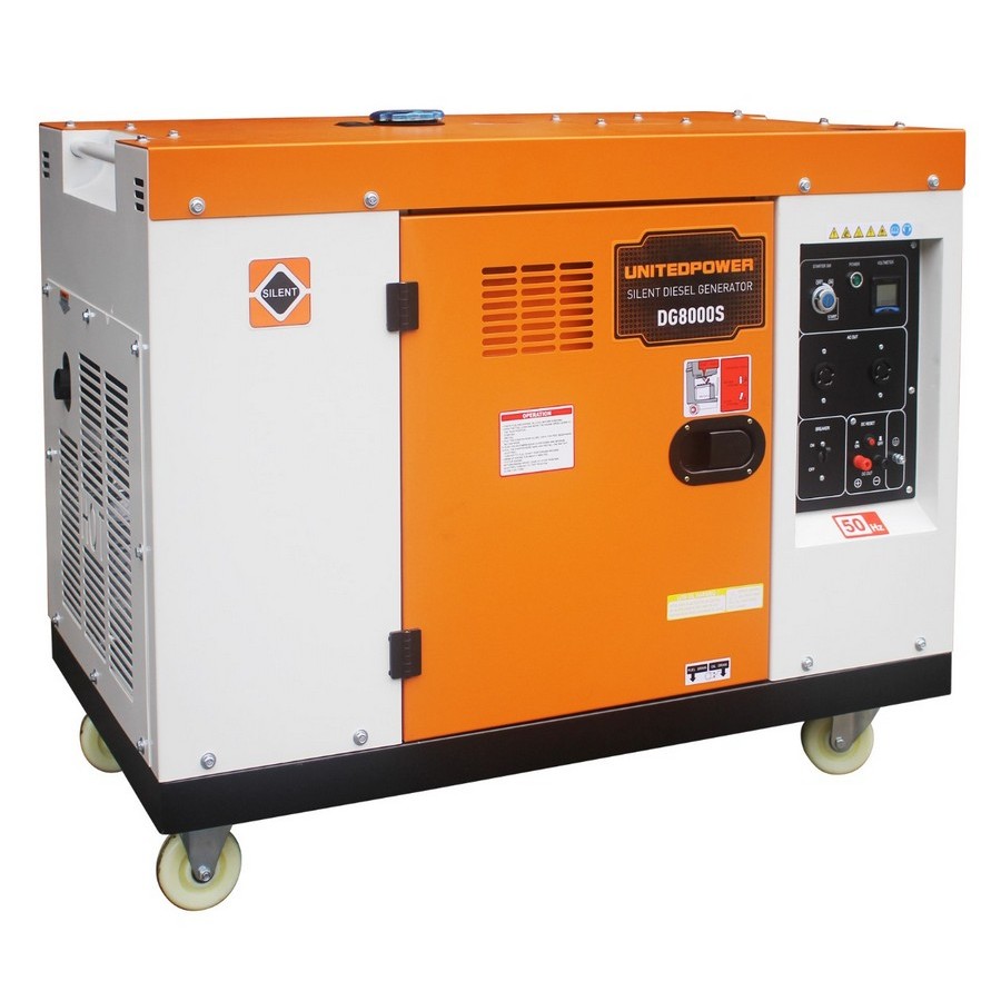 Дизельний електрогенератор United Power DG8000SE-3+DC, 3 фази (220-380В), 6,0 кВт